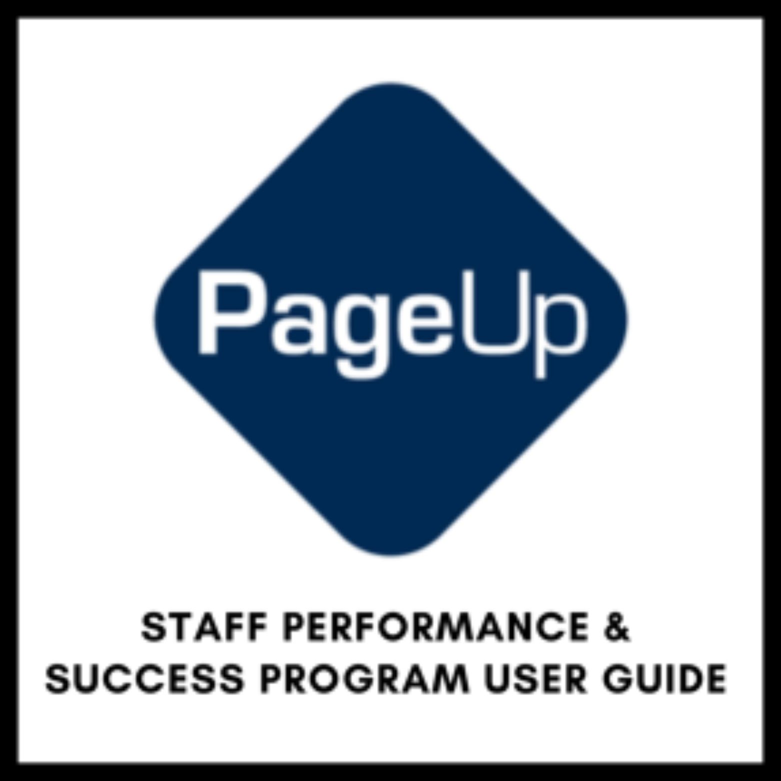 Staff Performance & Success Program User Guide